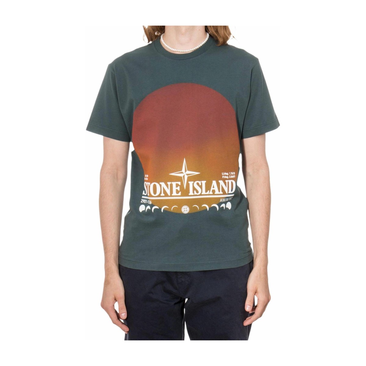 Stone Island FW22 Sunset Print T-Shirt Green
