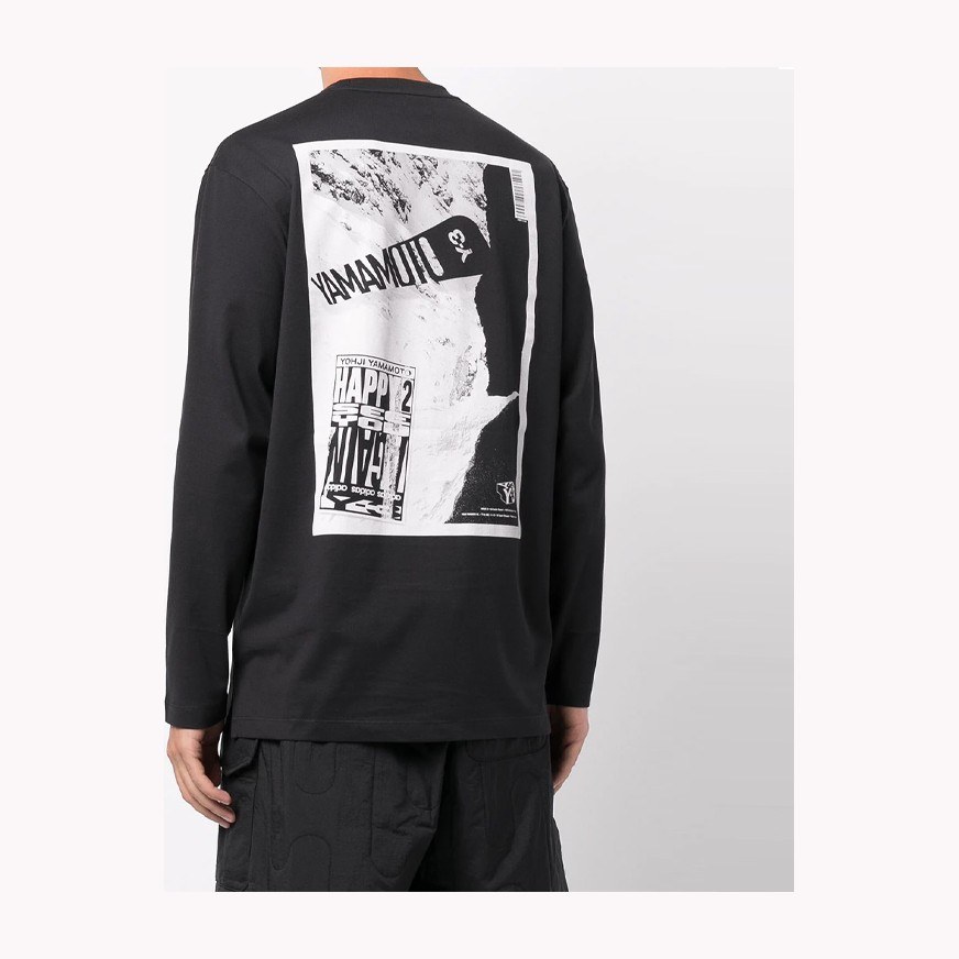Y-3 Logo Long Sleeve Tee Black