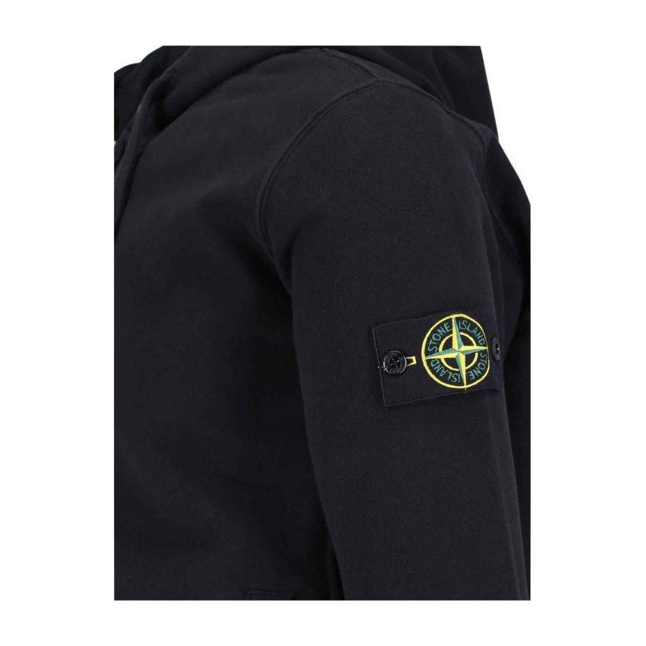 Stone Island Compass Patch Zip Hoodie Black