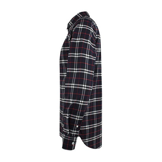 Burberry Navy Check Button-Up Shirt
