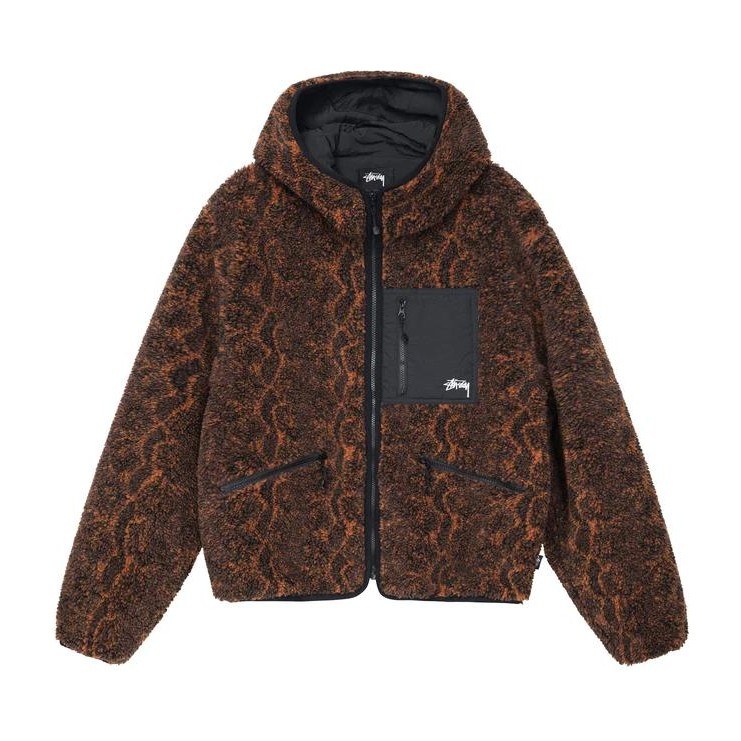 Stussy FW22 Snake Jacquard Sherpa Jacket