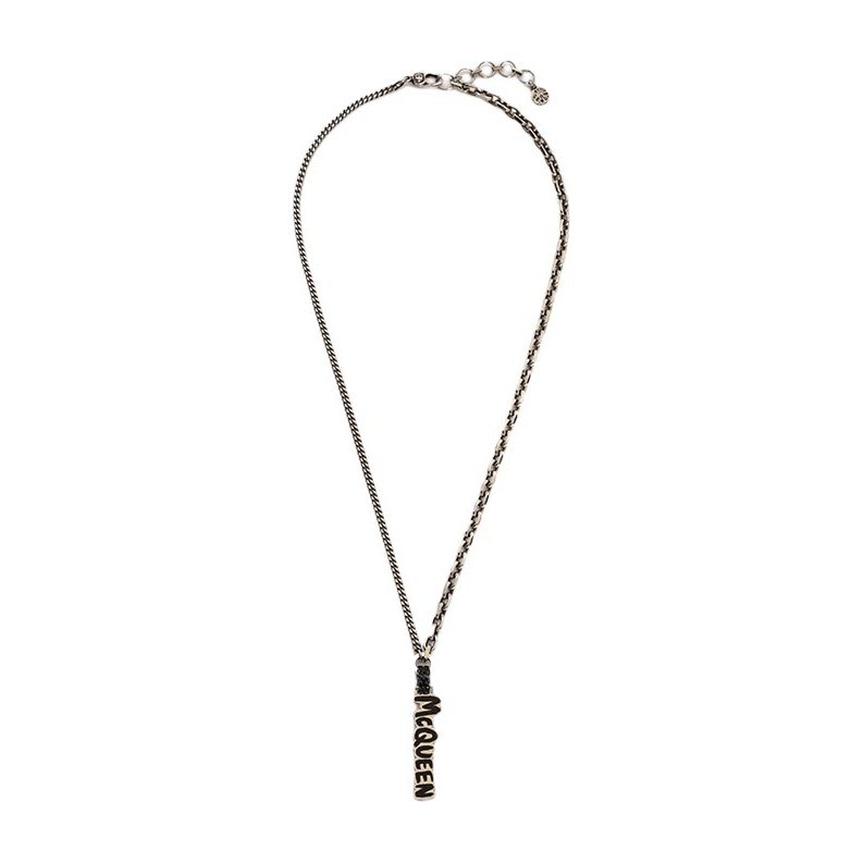 Alexander McQueen Graffiti Necklace Silver