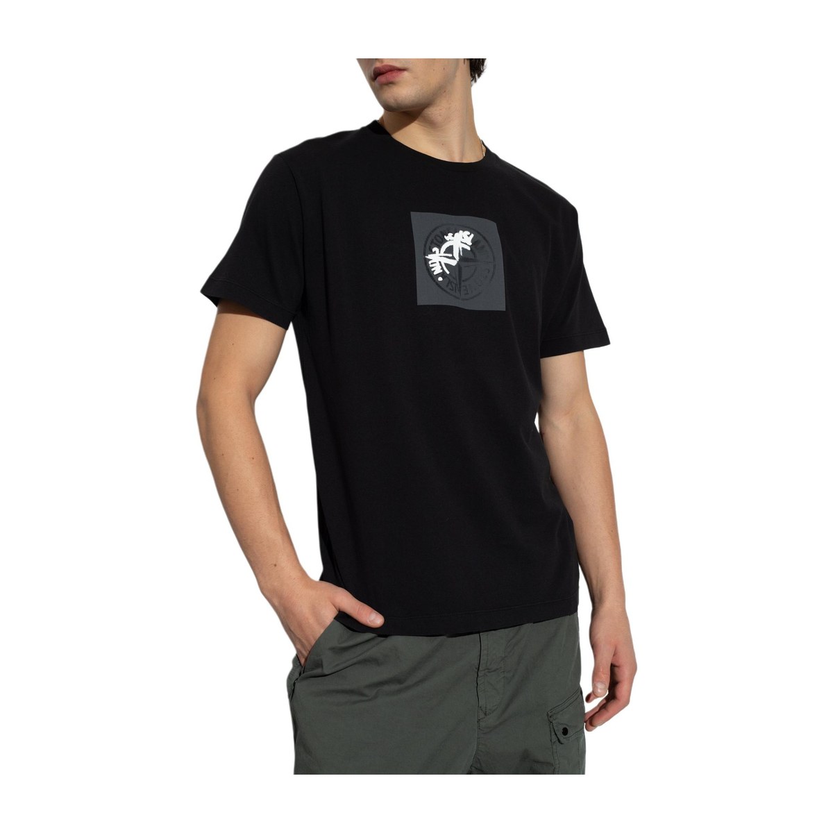 Stone Island SS24 Compass Print T-Shirt Black