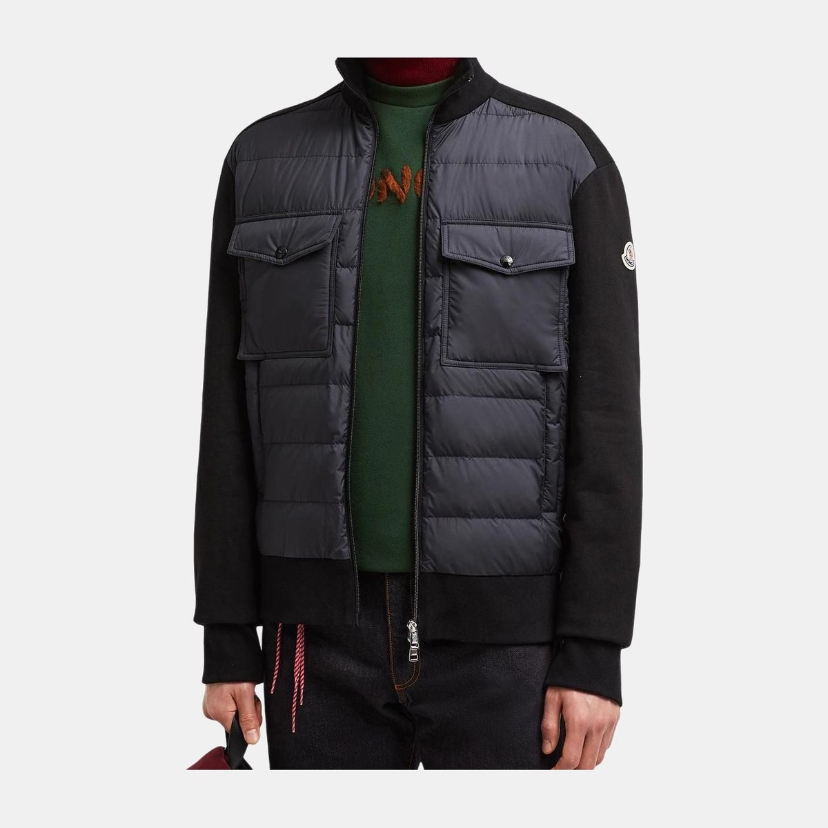 Moncler Patchwork Zip Jacket Black