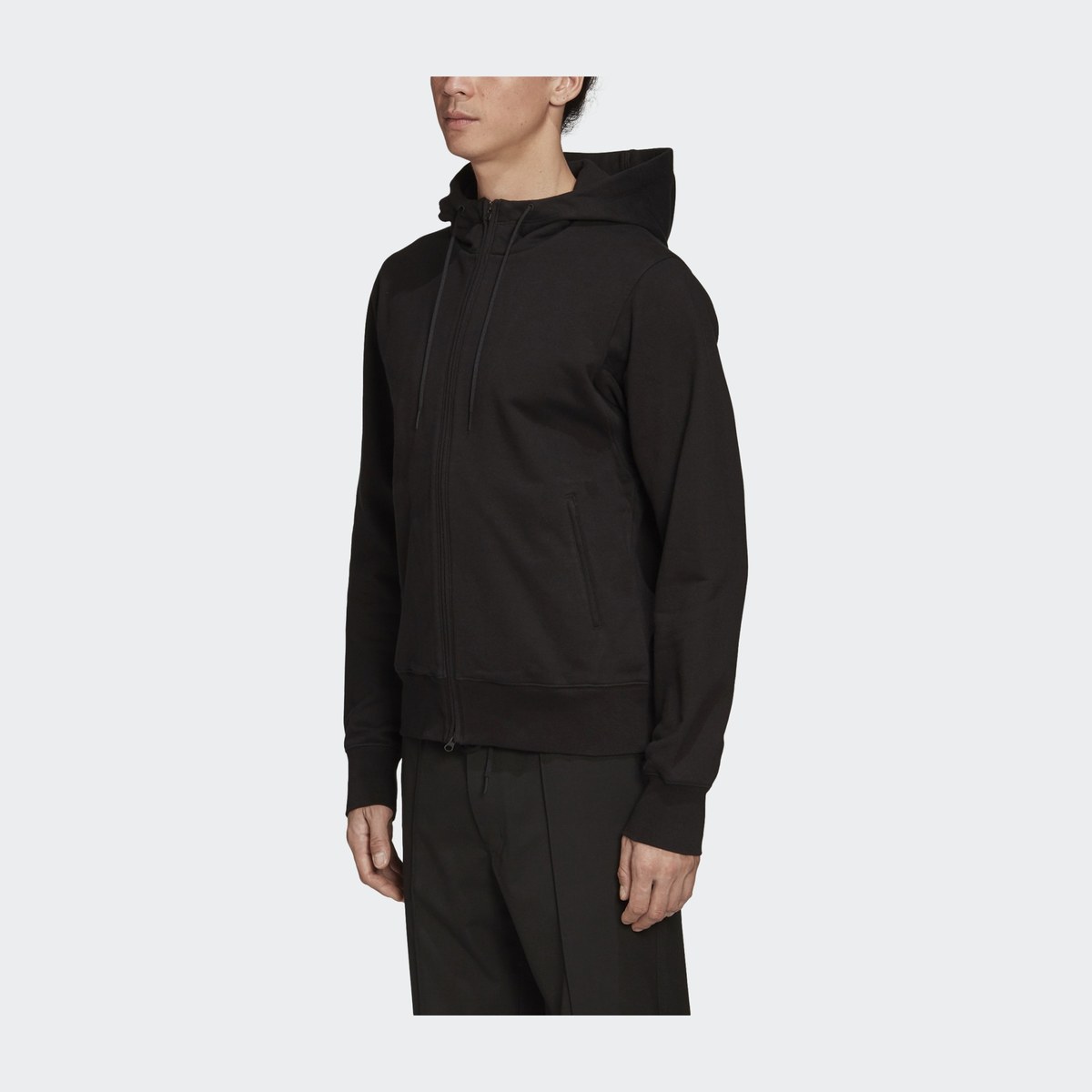 Y-3 Logo Zip Hoodie Black