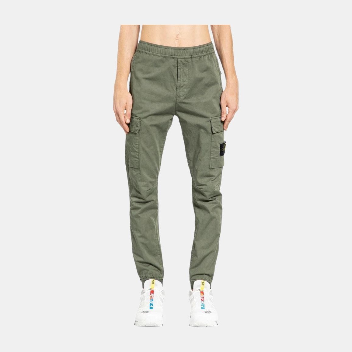 Stone Island Logo Slim Cargo Pants Green