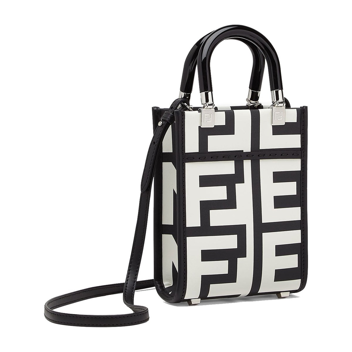 Fendi Sunshine Tote Bag White Black