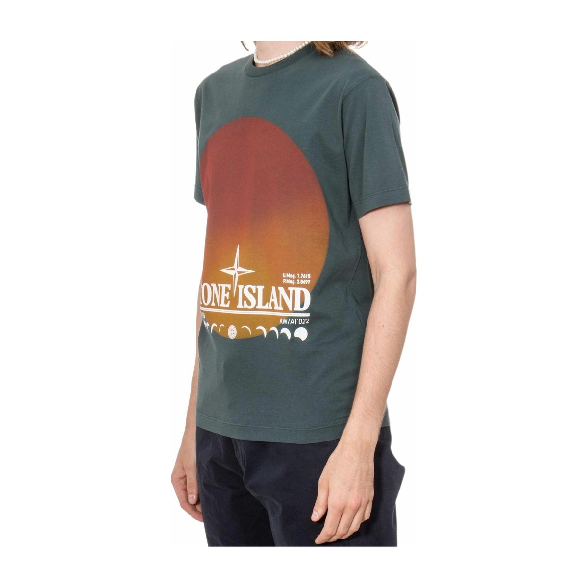 Stone Island FW22 Sunset Print T-Shirt Green