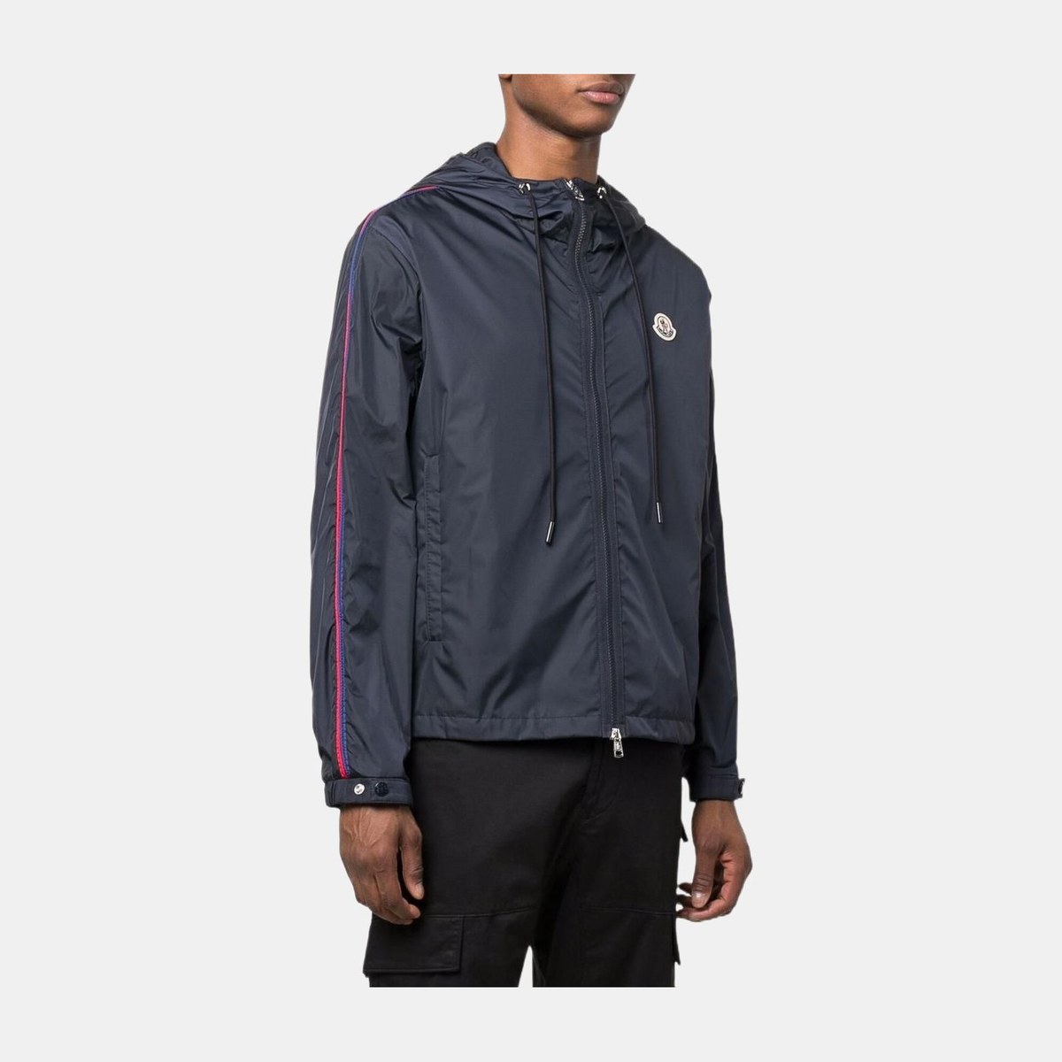 Moncler SS22 Logo Patch Hoodie Jacket Blue