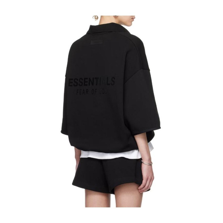 Fear of God Essentials 3/4 Sleeve Polo Black