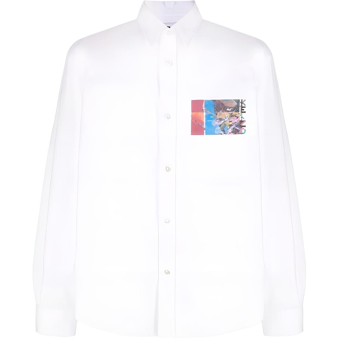 KENZO SS22 Printed Long Sleeve Shirt White
