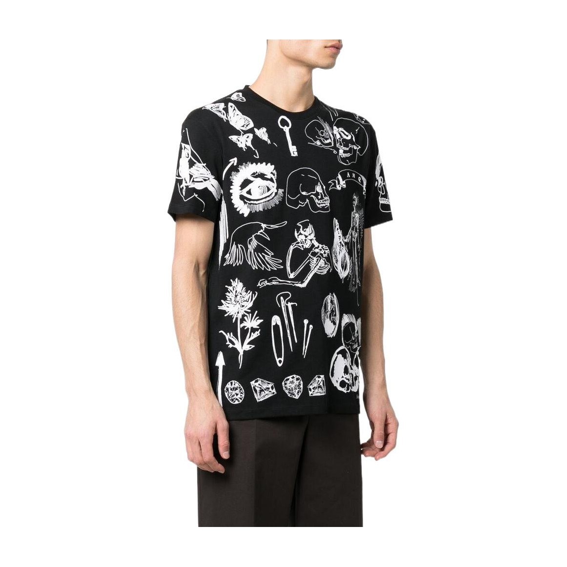 Alexander McQueen Printed Skull T-Shirt Black
