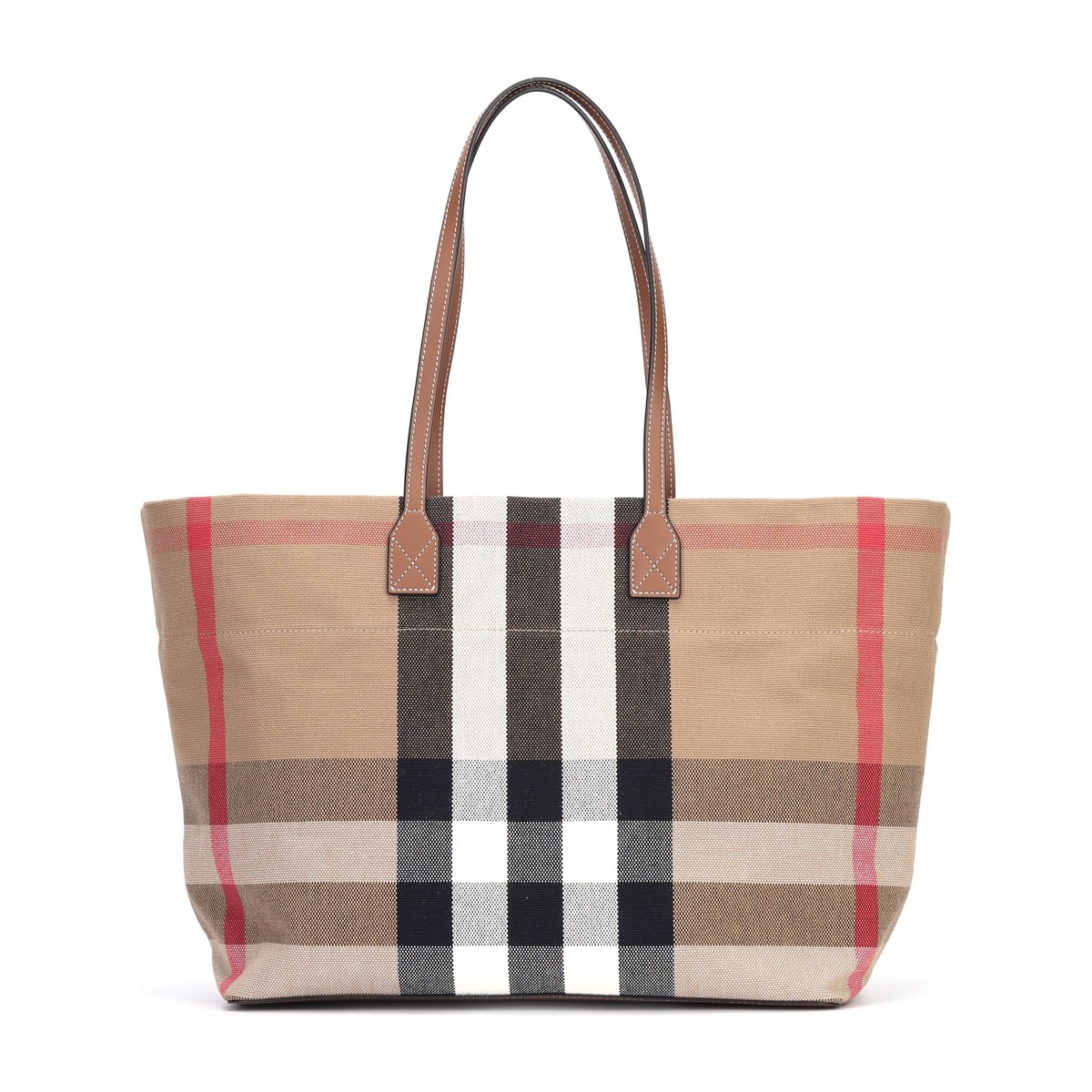 Burberry Striped Cotton Tote Bag