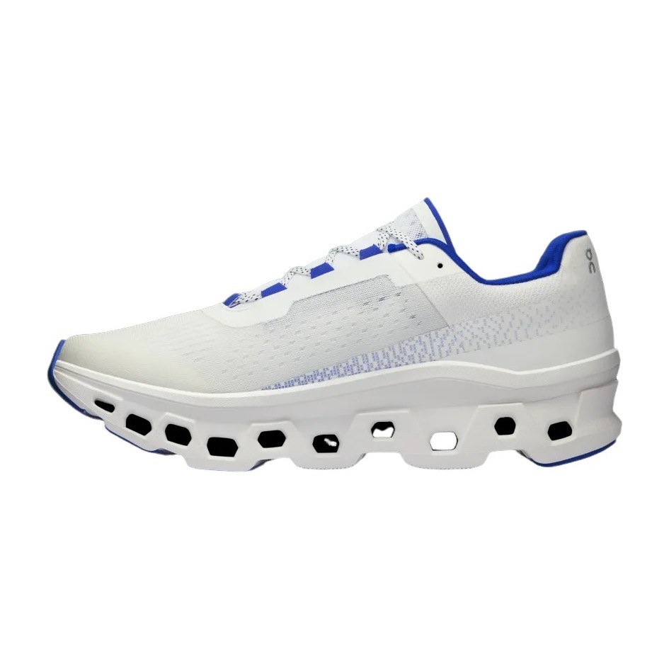 On Cloudmonster White Blue