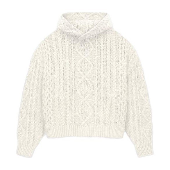 Fear of God Essentials Cable Knit Hoodie Cloud Dancer