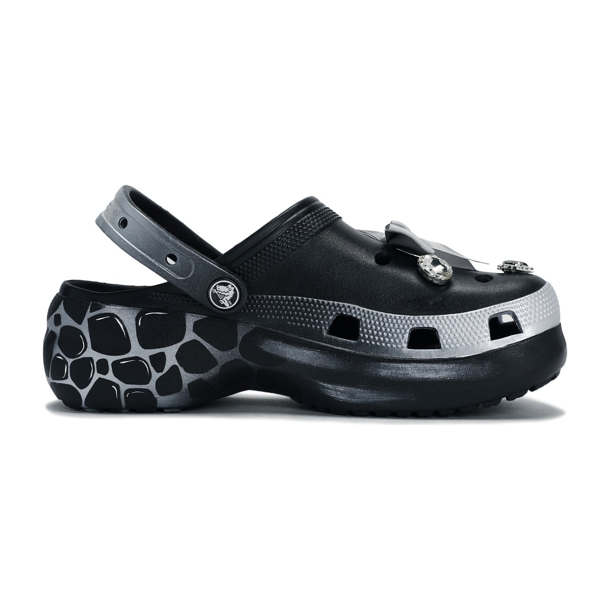 Crocs Classic Platform Clog Black Silver