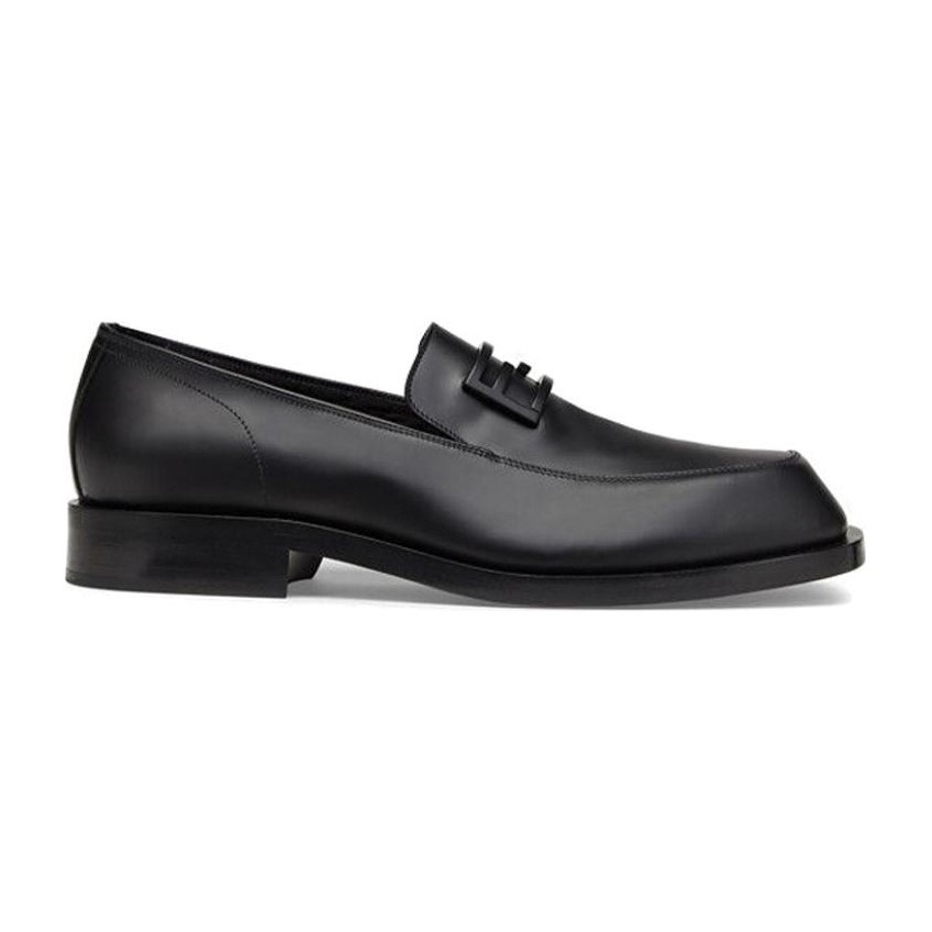 Fendi Leather Loafers Black