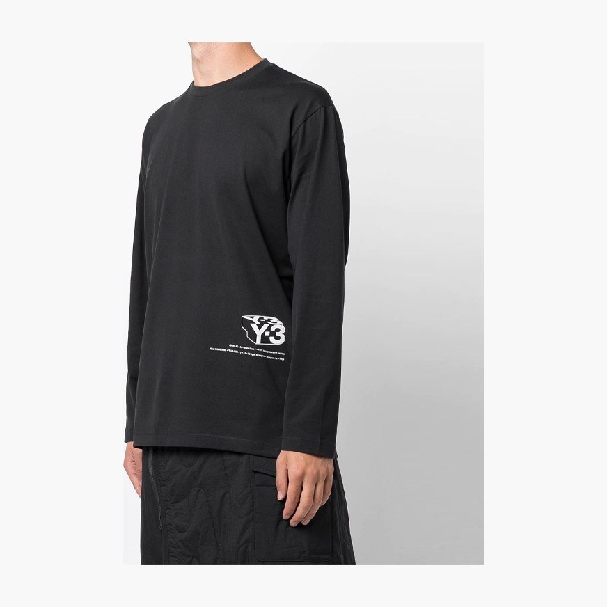 Y-3 Logo Long Sleeve Tee Black
