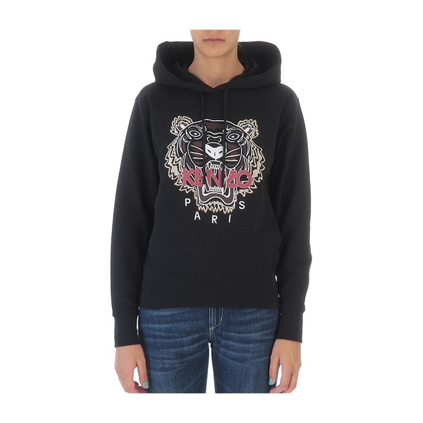KENZO Tiger Embroidered Hoodie Black