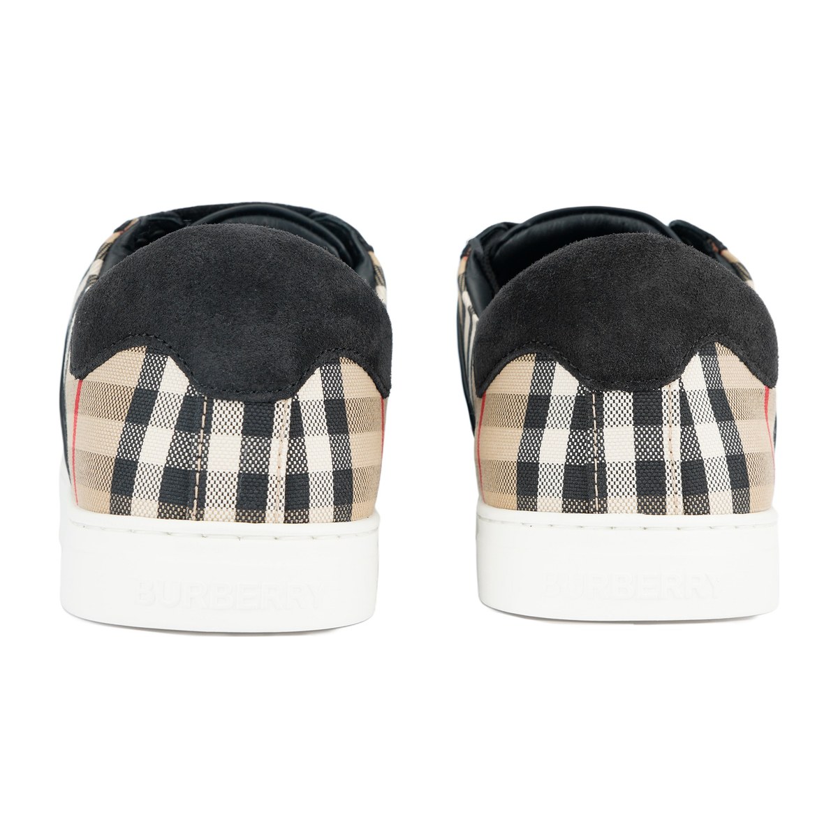 Burberry Round Toe Low Lace-Up Sneakers Black