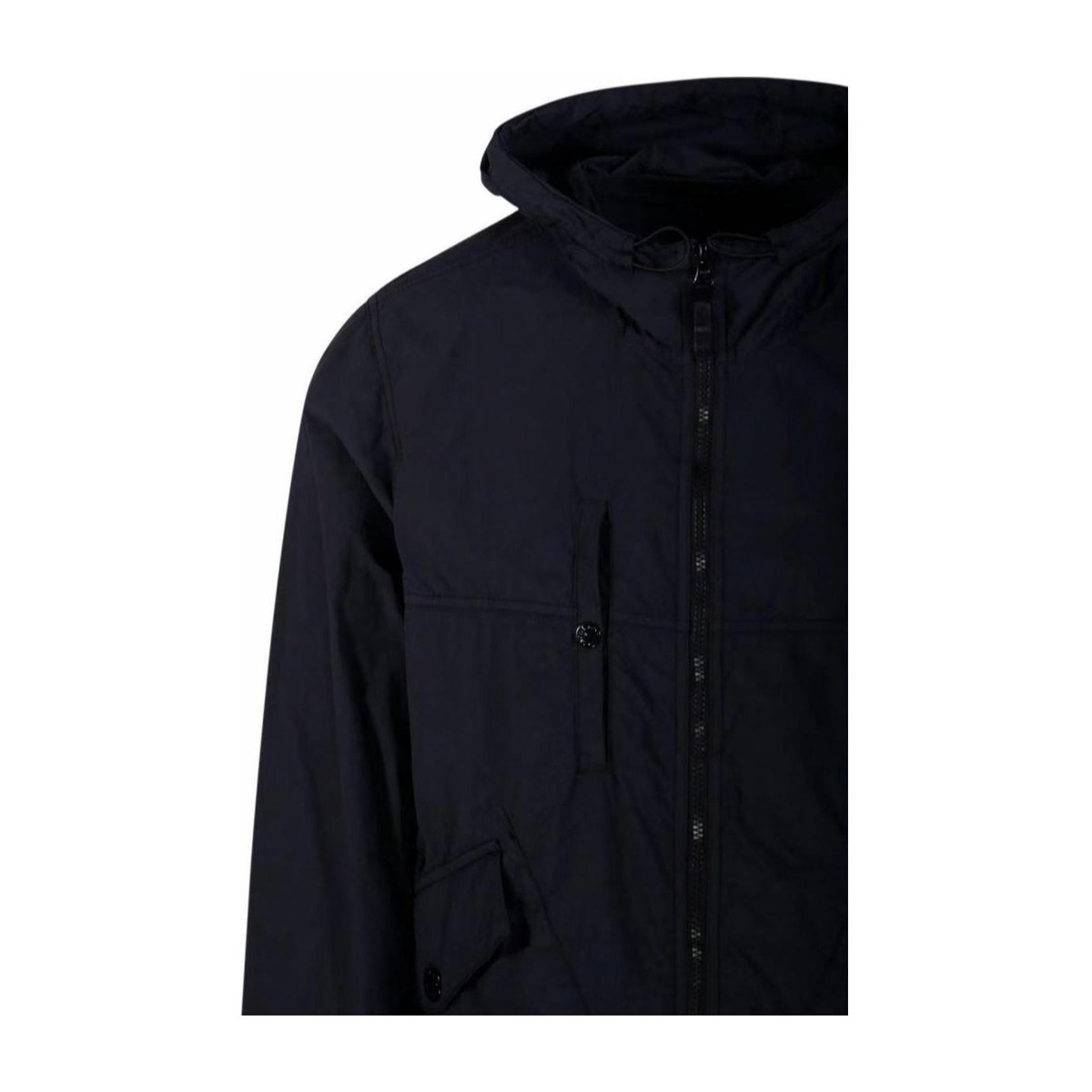 Stone Island SS25 Phantom Nylon Hooded Zip Jacket Black