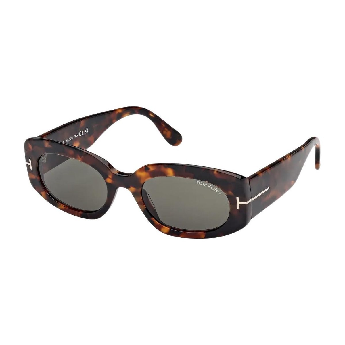 TF Elegant Oval Acetate Sunglasses Tortoise