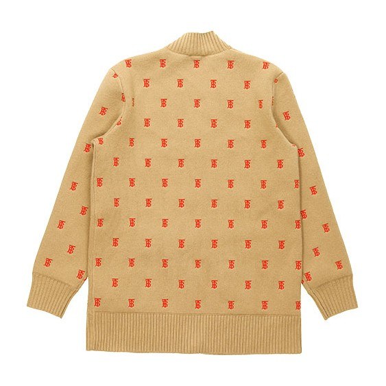 Burberry Classic TB Logo V-Neck Cashmere Sweater Light Brown