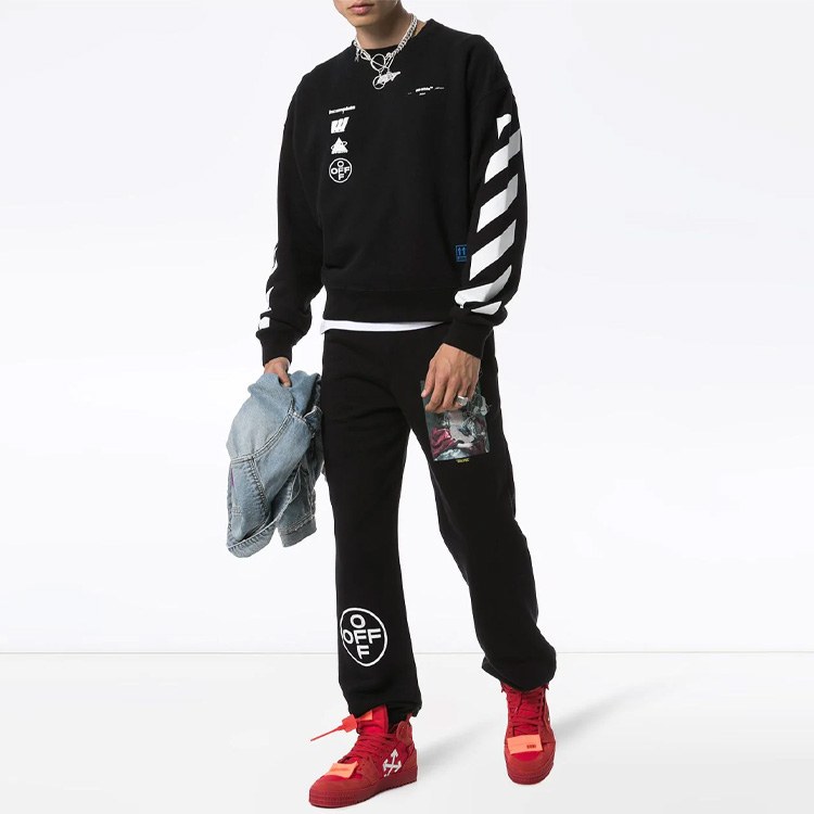 Off-White FW19 Photo Print Hoodie Black