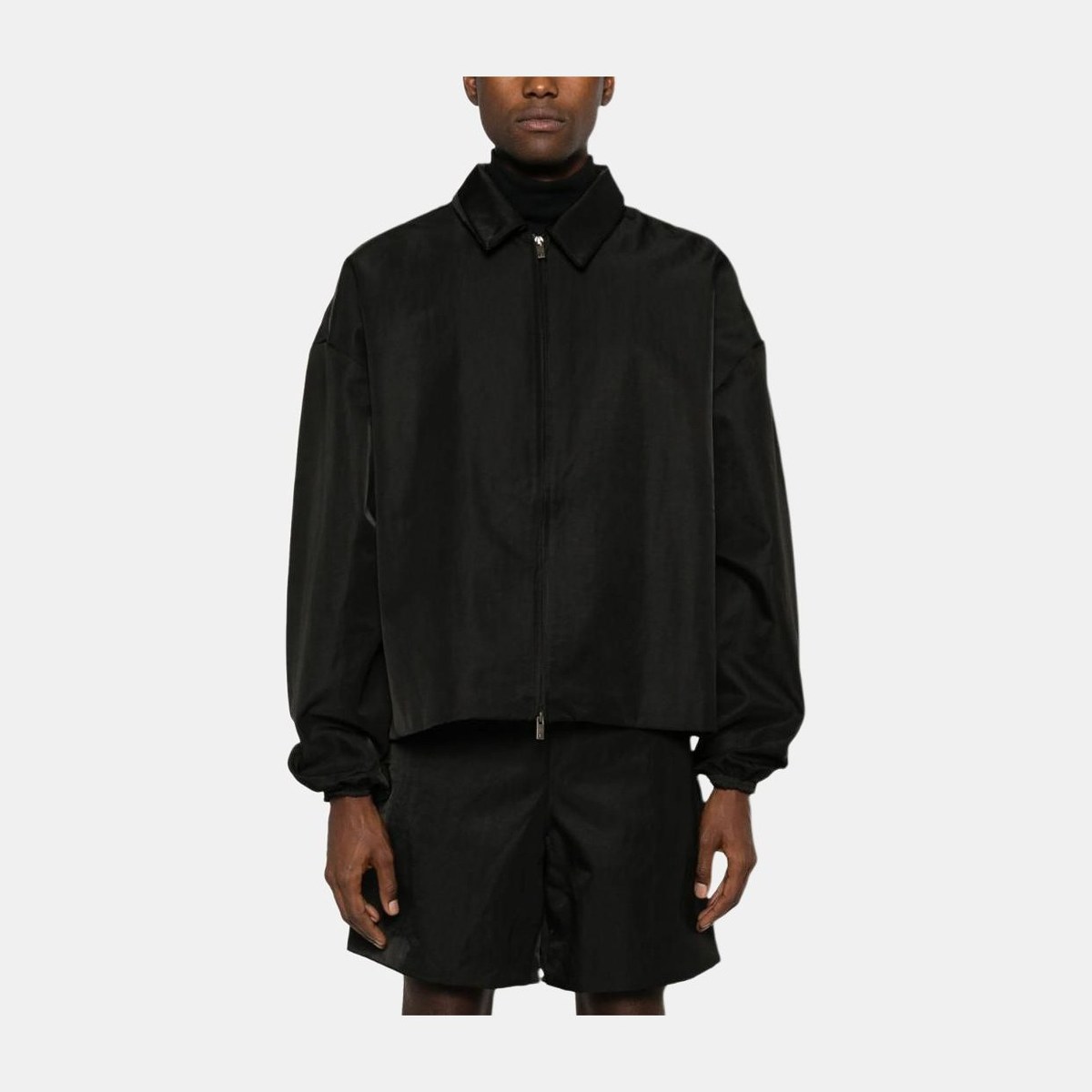 Fear of God Essentials Textured Nylon Trucker Jacket Black