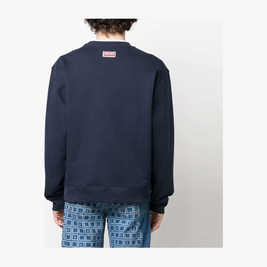 KENZO Floral Logo Crewneck Sweatshirt Blue