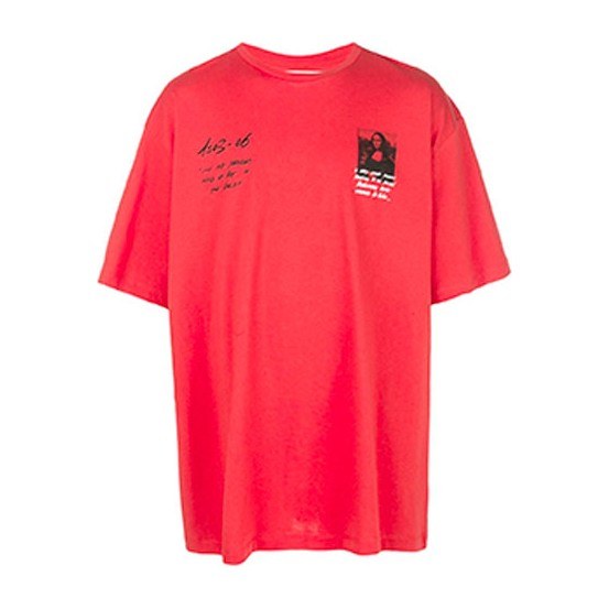 OFF-WHITE Mona Lisa SS19 Red Tee