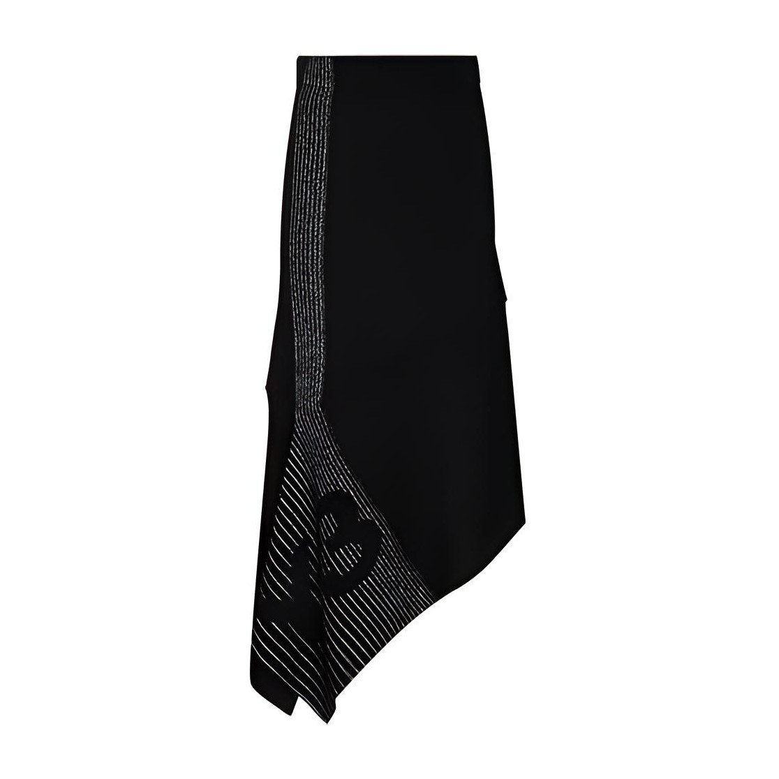 Y-3 Logo Irregular Reflective Skirt Black