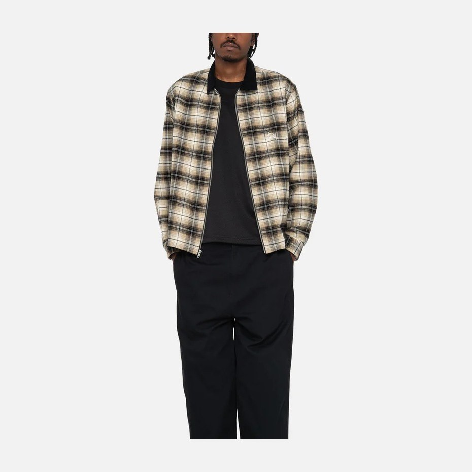 Stussy FW23 FRANK PLAID ZIP SHIRT