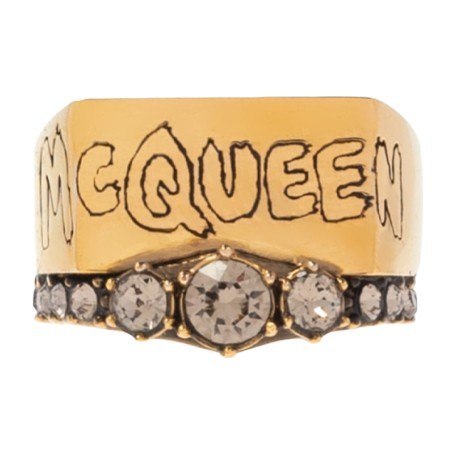 Alexander McQueen Graffiti Pave Ring