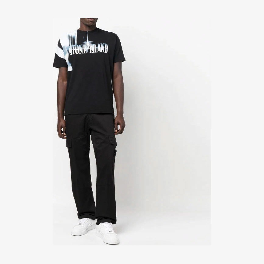 Stone Island FW22 Logo Print T-Shirt Black
