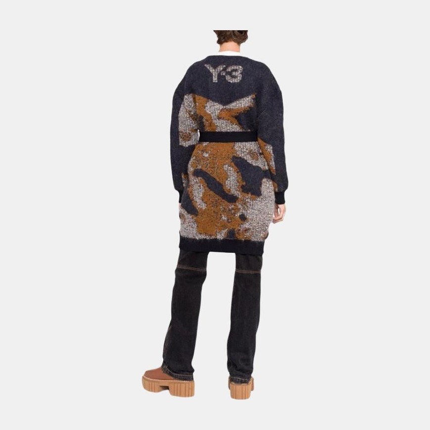 Y-3 FW21 Camo Knit Sweater Brown