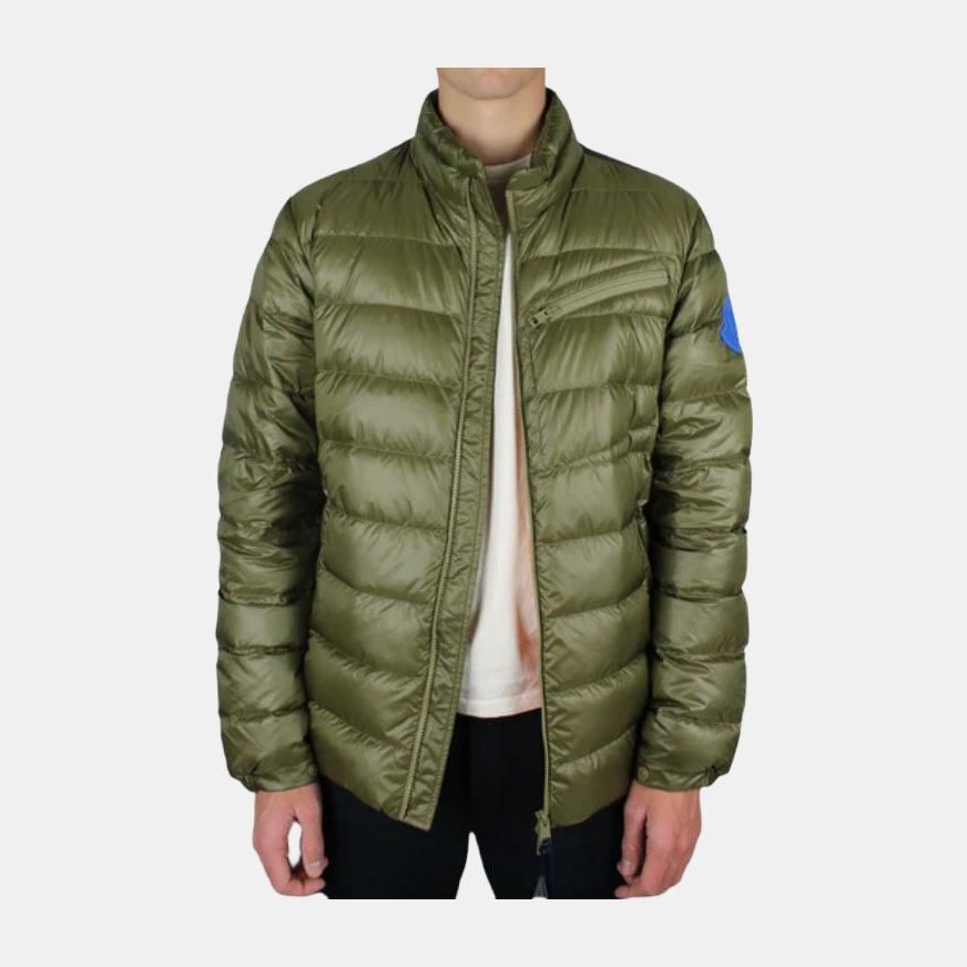 Moncler SS23 Quilted Logo Down Jacket Olive