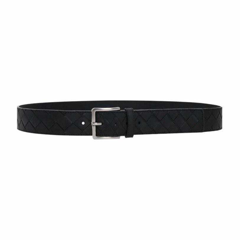 Bottega Veneta Intrecciato Belt Black 3.5cm