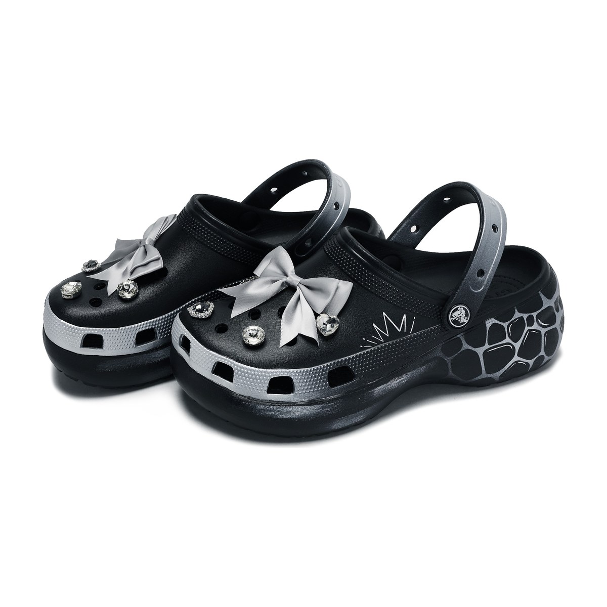 Crocs Classic Platform Clog Black Silver