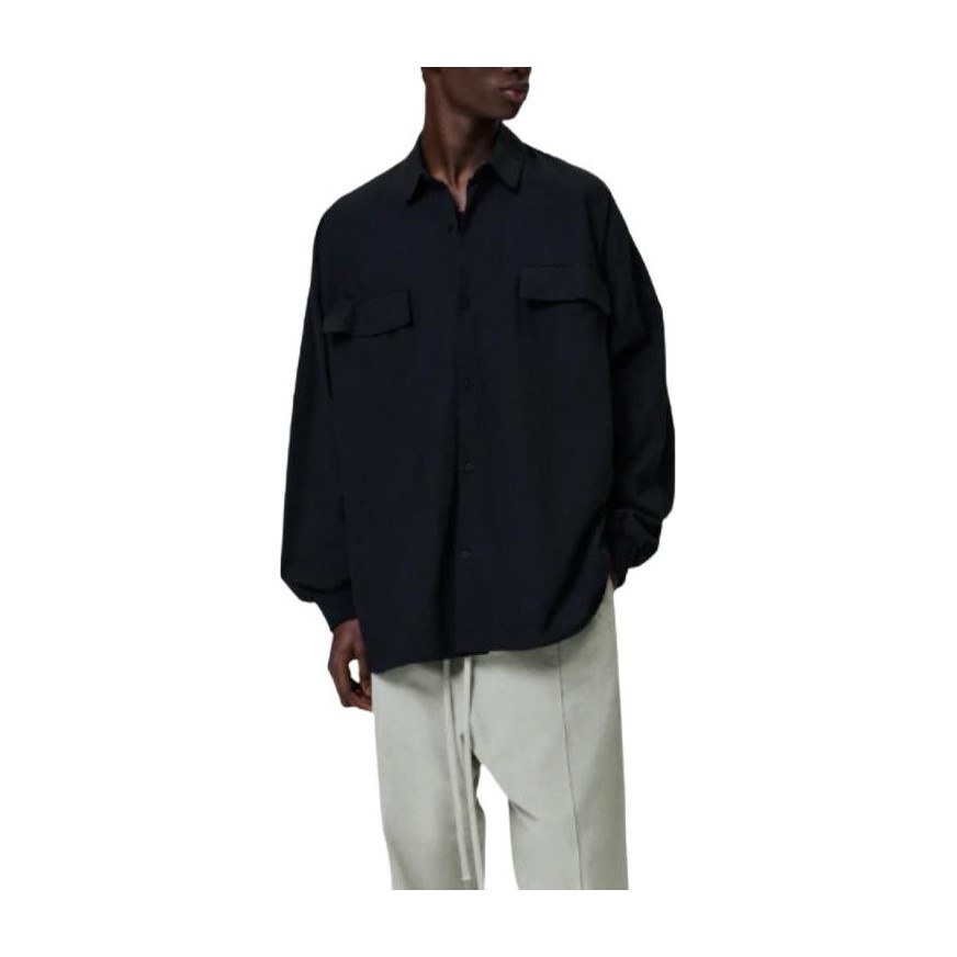 Fear of God Essentials Oxford Shirt Jet Black