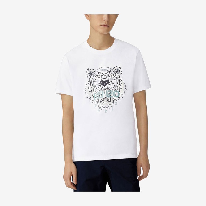 KENZO Tiger Print Crewneck T-Shirt White