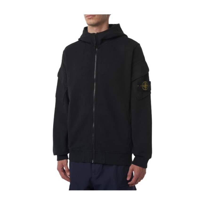 Stone Island Hoodie Jacket Black