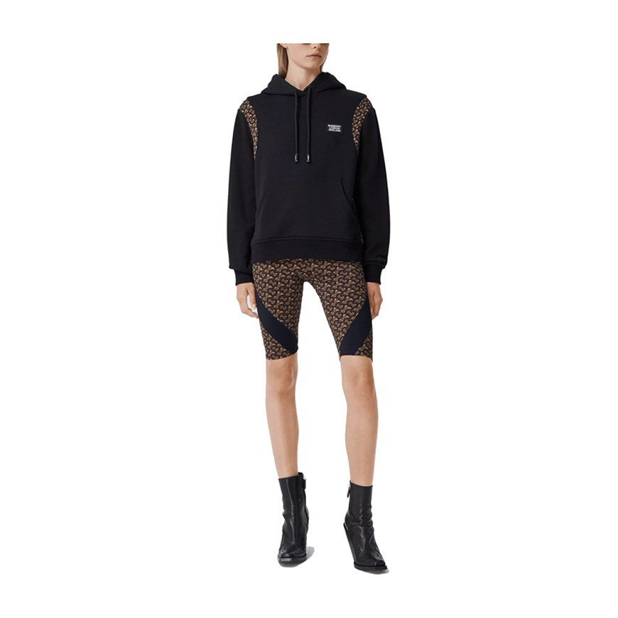 Burberry Logo Print Hoodie Black