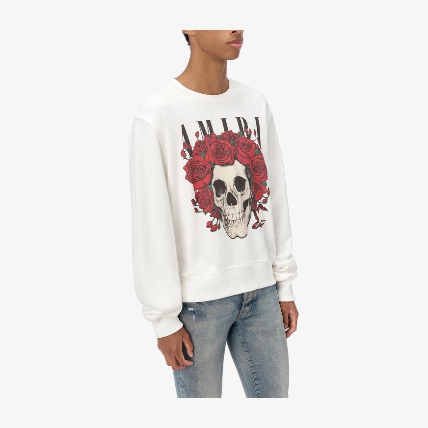 AMIRI Skull Print Crewneck White