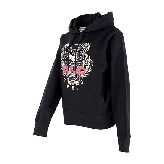 KENZO Tiger Embroidered Hoodie Black