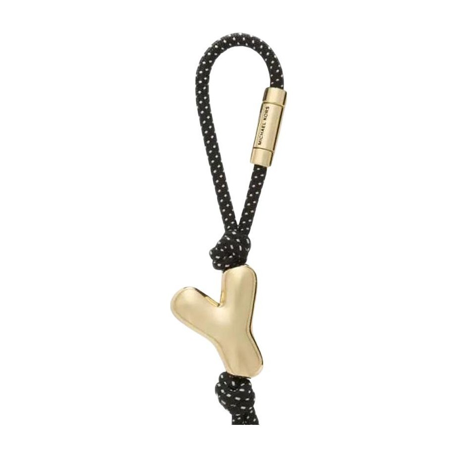 Michael Kors MK Y Woven Keychain Black Gold