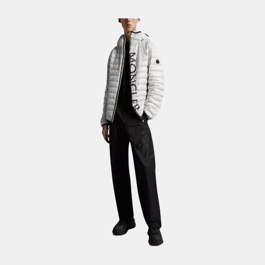 Moncler SS23 Zip Half Letter Print Down Jacket White