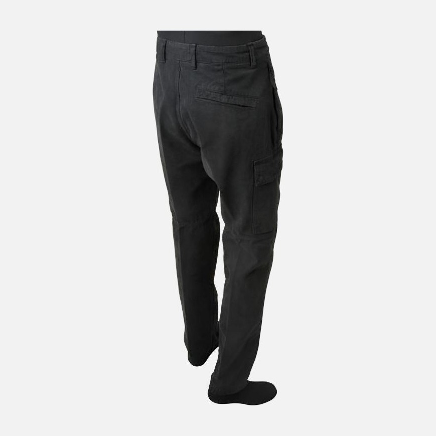 Stone Island Logo Zip Tapered Pants Black