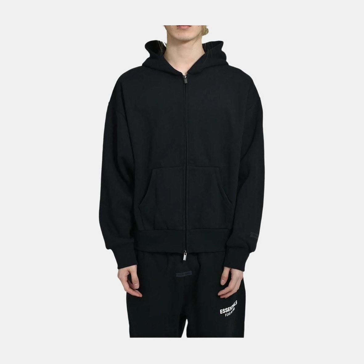 Fear of God Essentials SS25 Classic Full Zip-Up Hoodie Jet Black