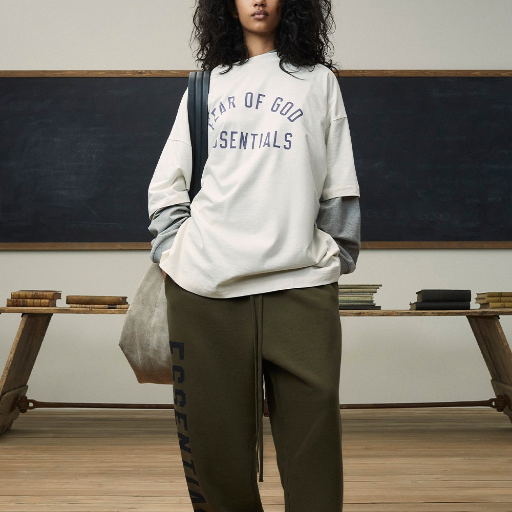 Fear of God Essentials Jersey Crewneck Ivory
